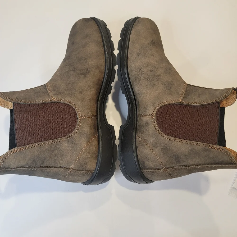 Blundstone MEN'S CLASSICS CHELSEA BOOTS - RUSTIC BROWN AU 9.5 (US SIZE 10.5) - Picture 7 of 16